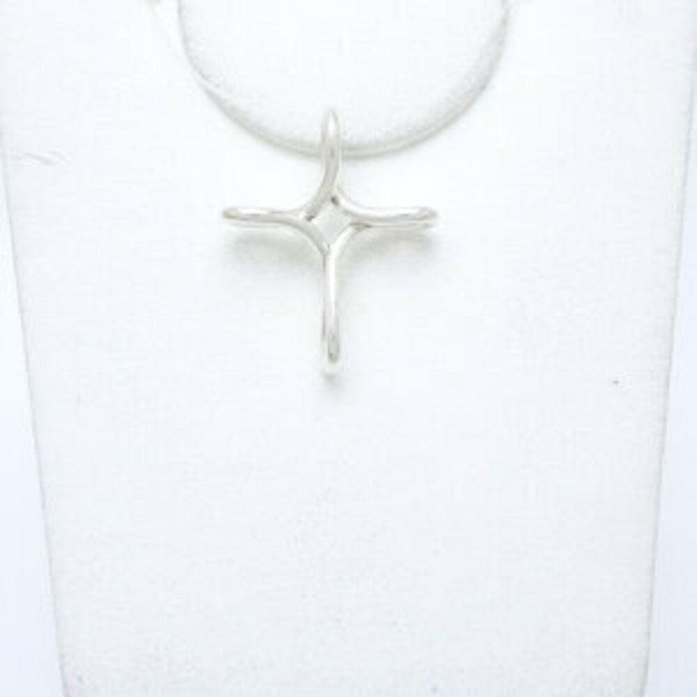 TIFFANY Infinity Cross Pendant Top Silver